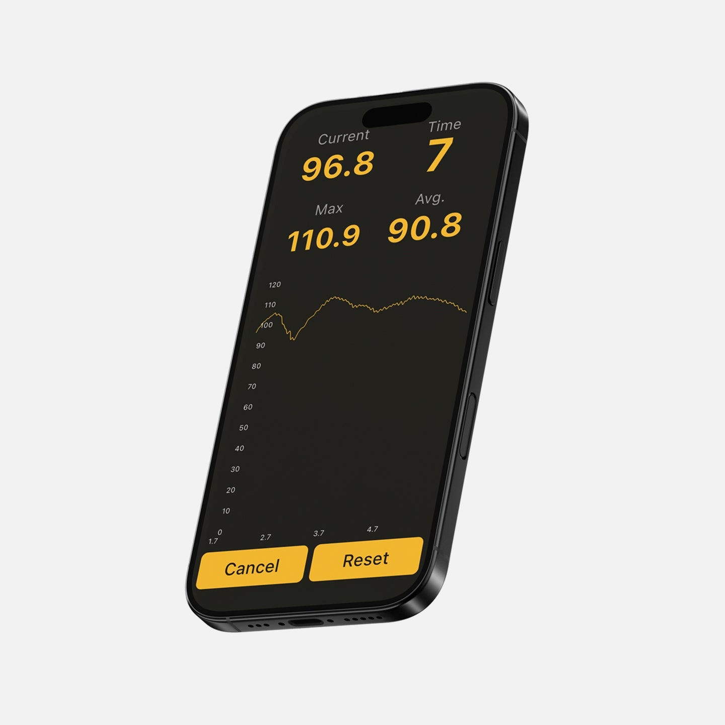 Tindeq app screenshot on phone
