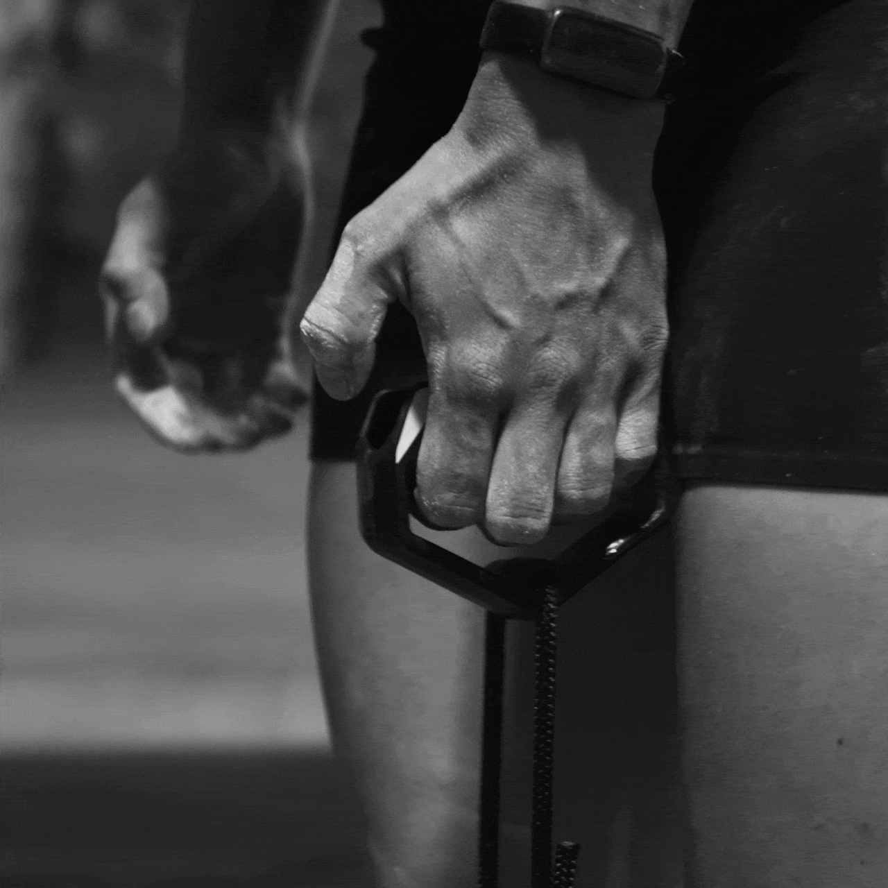 Person hand swapping on the open back of the unlevel edge to make training easier